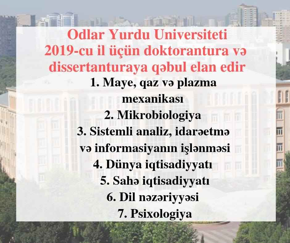 Odlar Yurdu Üniversitesi, 2019 yılı için doktora ve tez yazarlığı kabulünü duyurur
